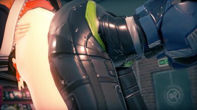 "Asian babe gets her tight pussy fucked by a big black cock in front of the camera."