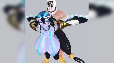 'The Fleshy Embrace of Lyrilusc and Ensemblue, with the help of their little friend Robin (Little Ruitara)'