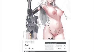 "The sexy naked babe Nikke (Seireiko) shakes her big ass in a provocative way."