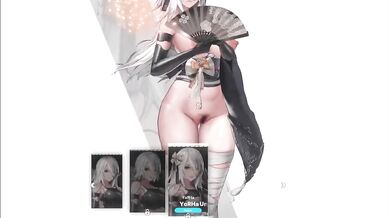 "The sexy naked babe Nikke (Seireiko) shakes her big ass in a provocative way."