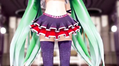 'Hatsune Miku, the Conqueror of Undressing and Dancing Hentai in MMD with a 3D Green Wig!'
