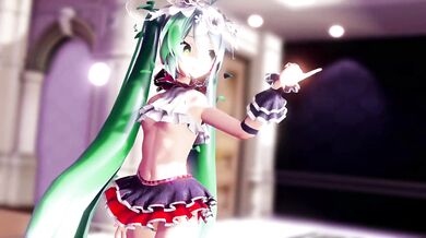 'Hatsune Miku, the Conqueror of Undressing and Dancing Hentai in MMD with a 3D Green Wig!'