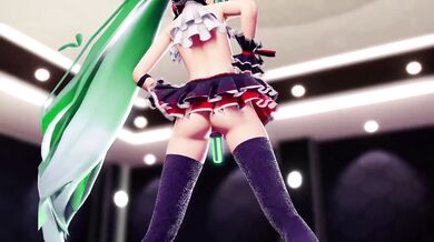 'Hatsune Miku, the Conqueror of Undressing and Dancing Hentai in MMD with a 3D Green Wig!'