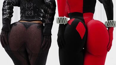 "Studs and Stripes: Harley and Talia's Double Bottom Thrill"