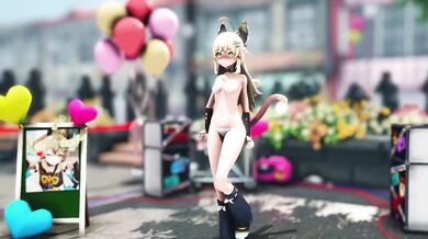 '"Mia" the cat-girl performs a seductive striptease for her master, tapping his lap lovingly as she slowly reveals her true form...'
