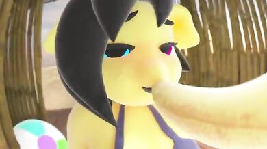 "Our vacation JUST started and Itzspecky is ALREADY having fun! 0w0"