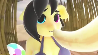 "Our vacation JUST started and Itzspecky is ALREADY having fun! 0w0"