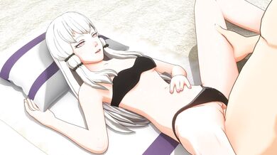 "Luscious Lysithea Basking on the Beach with a Sexy Swimsuit, But Her Exhausted Vagina Can Only Take So Much!"