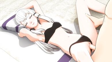 "Luscious Lysithea Basking on the Beach with a Sexy Swimsuit, But Her Exhausted Vagina Can Only Take So Much!"