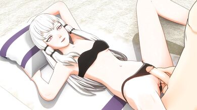 "Luscious Lysithea Basking on the Beach with a Sexy Swimsuit, But Her Exhausted Vagina Can Only Take So Much!"