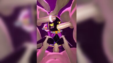 'Pleasure slaves of Malice Gang banged by evil mistress Nottanj and her minion pinkmoth, in a twisted orgy of pain and pleasure!'