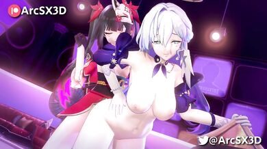 "Moments of Passion with Hanabi, Sparkle and their Futanari Lovers on a Romantic Starry Night"