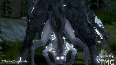 "Two wild beasts take a break from hunting to engage in some steamy workout action."