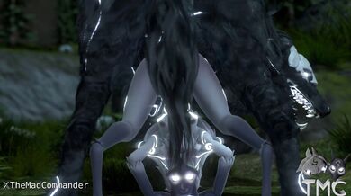 "Two wild beasts take a break from hunting to engage in some steamy workout action."