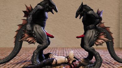 'Splendid Seduction: Ivy gets Spitroasted by Lizardmen'