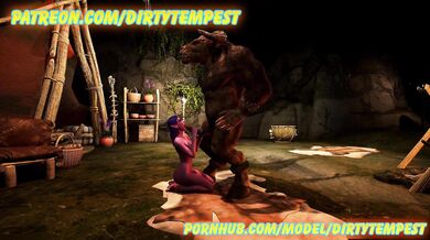 Hentai: "A night elf and her tauren lover in the forest of WoW"