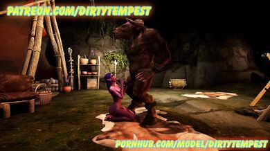 Hentai: "A night elf and her tauren lover in the forest of WoW"