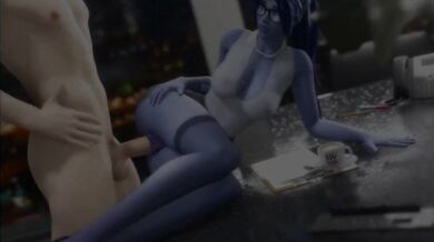 The secretary's husband fucks her in the office, leaving a trail of cum on her desk and chair as she moans with pleasure.