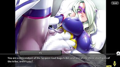 "A seductive lady and a snake, unite to create an erotic story in Taimanin RPGX English."