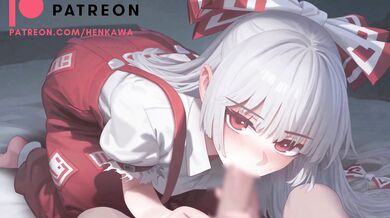 Fujiko's Love Triangle with Mokou and Reimu in the Touhou Universe