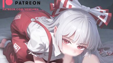 Fujiko's Love Triangle with Mokou and Reimu in the Touhou Universe