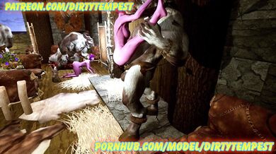 'Tauren and Elven girls get drunk in a tavern, have wild sex with each other'