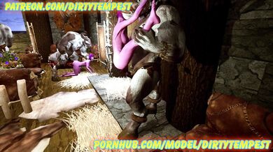'Tauren and Elven girls get drunk in a tavern, have wild sex with each other'