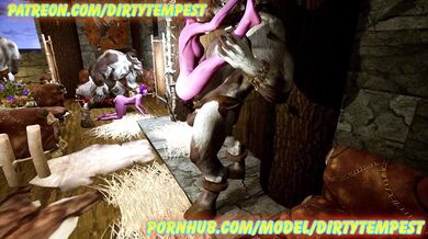'Tauren and Elven girls get drunk in a tavern, have wild sex with each other'