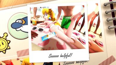 "A Sultry Sunbather and her Frisky Feline Friend, Amidst the Summer Breeze"