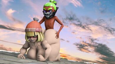 'Inkling Boy and Min Min engage in a passionate fuckfest while dressed as Super Smash Brothers characters'