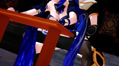 "Keqing, the Goddess of Light, descends from Aether to Stella's bedroom for a steamy interstellar encounter."