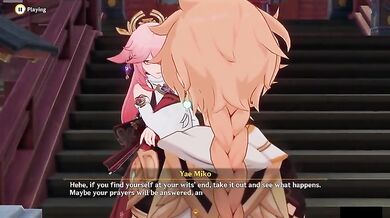 "Japanese Miko Lustfully Servicing Her Master in the Sinful Hentai Dungeon of His Mind"