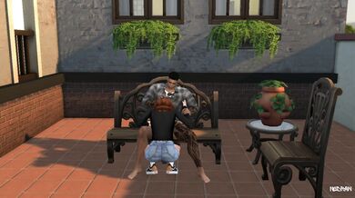 'Tempting the Neighbor on the Porch'