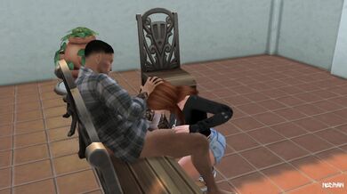 'Tempting the Neighbor on the Porch'