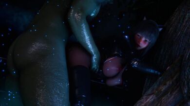 Vindictus Belis Is Fucked By A Monster In The Woods At Night.