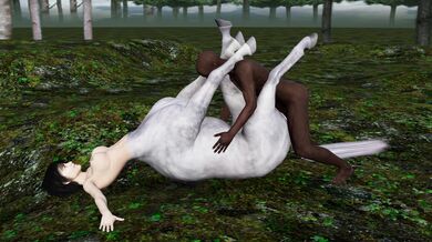 "A Centauress Gets Double Penetrated by a Black Stallion"