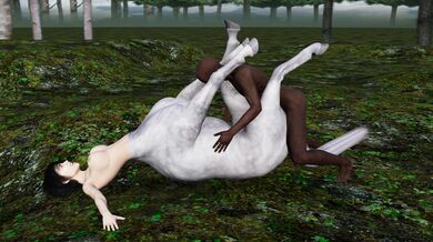"A Centauress Gets Double Penetrated by a Black Stallion"