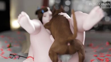 'MILF Teases Her Furry Friend with a Lesson in Love Making'