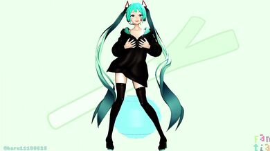 'Hatsune Miku, a digital idol, seduces her spectral lover in a steamy dance ritual'
