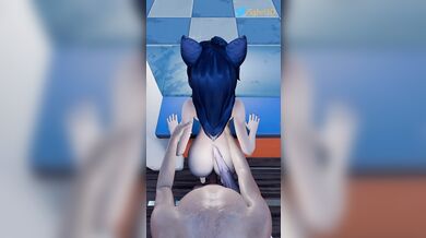 "A Hentai Romp with Ahri and Her Doggy from Behind"