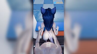 "A Hentai Romp with Ahri and Her Doggy from Behind"