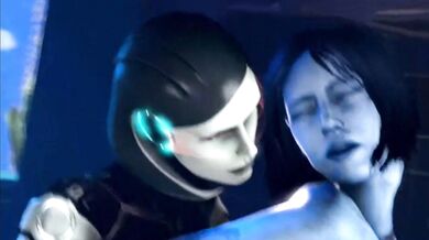 Pornstar Cortana, a miniature AI, seduces you with her seductive moves and sexy voice commands in this erotic PMV (Pornographic Miniature Video).