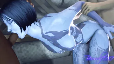 Pornstar Cortana, a miniature AI, seduces you with her seductive moves and sexy voice commands in this erotic PMV (Pornographic Miniature Video).