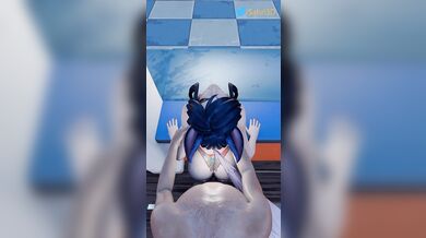 'Sexy Ahri in a bikini gets doggy style from behind!'