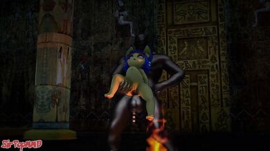 'MMD Mega Monster Dildo - Anal Intrusion with Ankha'
