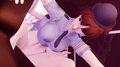 'One-eyed Futa Mika and her partner Officer Makoto Niijima get down and dirty with each other, and then invite their friend to join in on the fun.'