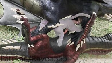 Two dragons take on Tigerman, destroying him in a fiery passionate way. -Raven555