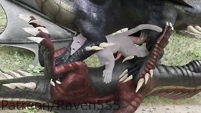 Two dragons take on Tigerman, destroying him in a fiery passionate way. -Raven555