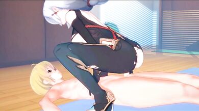 'Manuel Duarte gets his Genshin Impact Shenhe fixed by a hot mechanic in the garage, things get steamy.'