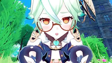 "Chris takes Sweet Genshin on a wild ride as she milks his cock with her cowgirl position!"